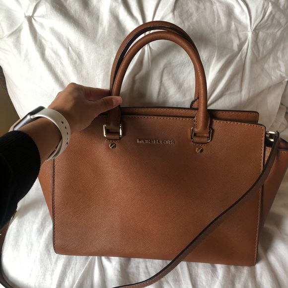 Michael Kors Selma Satchel Bag in Cognac - Picture 11 of 16